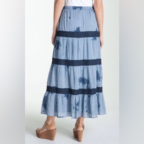 Michael Kors Washed Blue Tie Dye Crochet Maxi Skirt
 Blue Tie-Dye Maxi Skirt - Picture 4 of 12